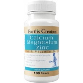 Earth's Creation Минеральная добавка  Calcium, Magnesium, Zinc 100 таблеток (608786006706)