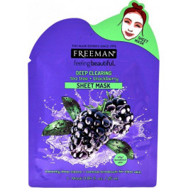   Freeman Beauty Тканевая маска для лица  Feeling Beautiful глубокоочищающая Чайное дерево и Ежевика, 25мл (072151481