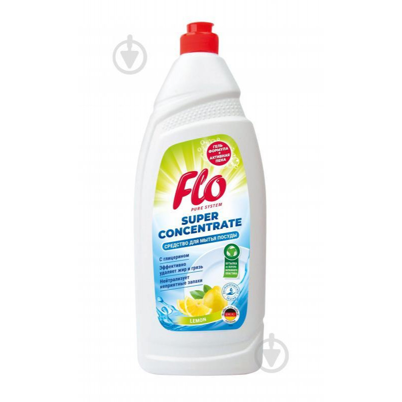 Flo Засіб для ручного миття посуду  Lemon 900 мл (5900948246926) - зображення 1