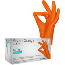 AMPri Рукавички нітрилові  Style Orange неопудрені Размер XS 100 шт Помаранчеві (4044941008714)