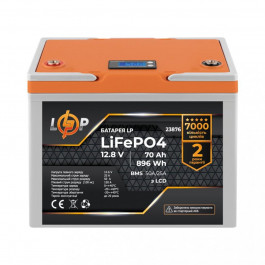LogicPower LiFePO4 12,8V - 70 Ah 896Wh BMS 50A/25А пластик LCD (23876)