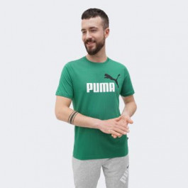 PUMA Футболка чоловіча  Essentials+ 58675986 S Зелена з принтом (4099686971182)