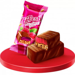 Lukas Цукерки  BiFesti глазуровані грильяжно-желейні зі смаком малини 1 кг (4823054606716)