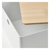 IKEA KUGGIS Контейнер з кришкою, білий/бамбук, 18x26x15 см (295.612.84) - зображення 4