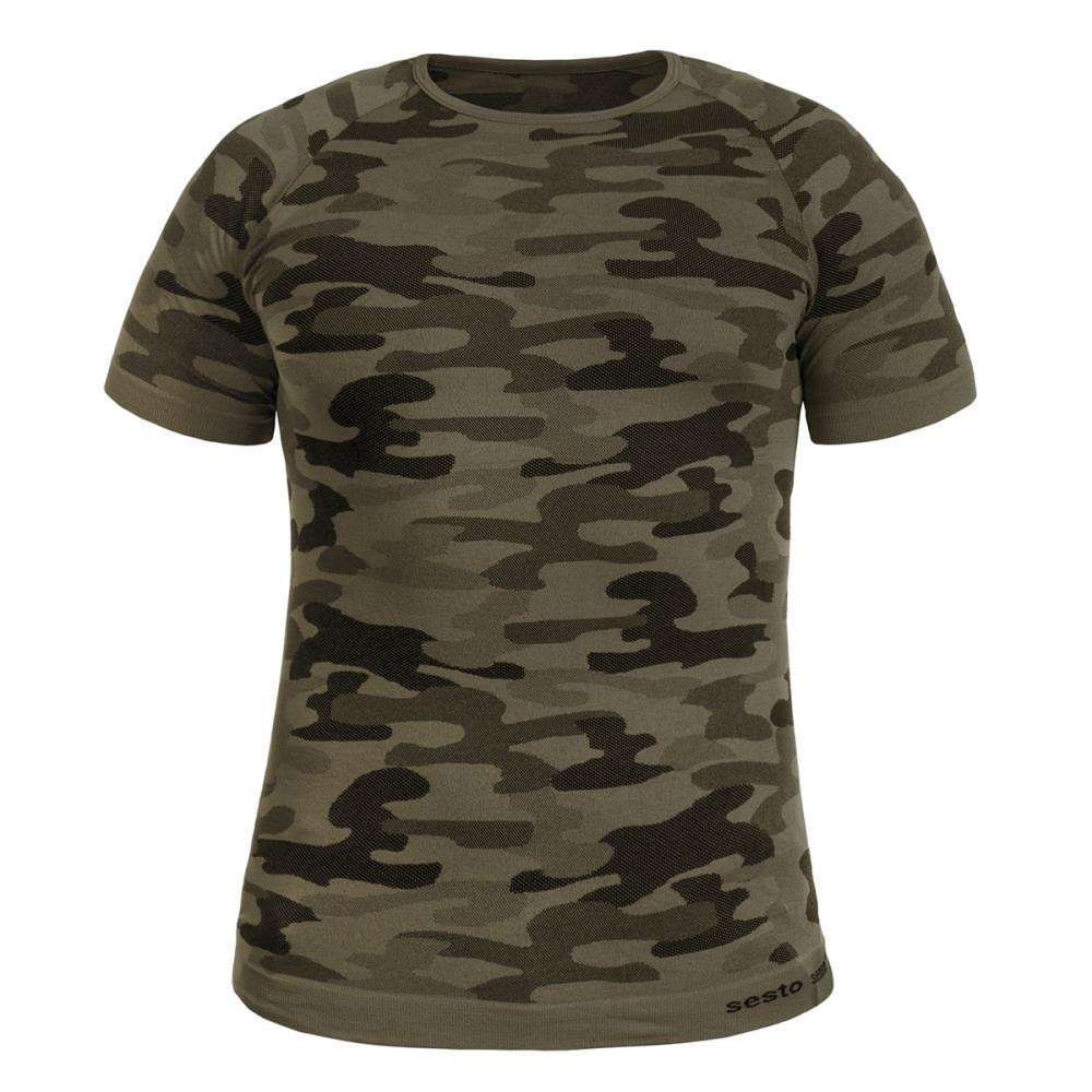 Sesto Senso Термоактивна футболка з коротким рукавом  Thermo Active - Camo Khaki XL - зображення 1