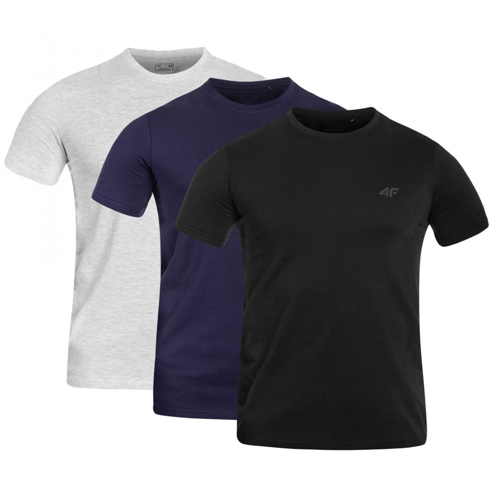 4F Футболка T-shirt  M1154 Чорний/Темно-синій/Сірий - 3 шт. XL - зображення 1