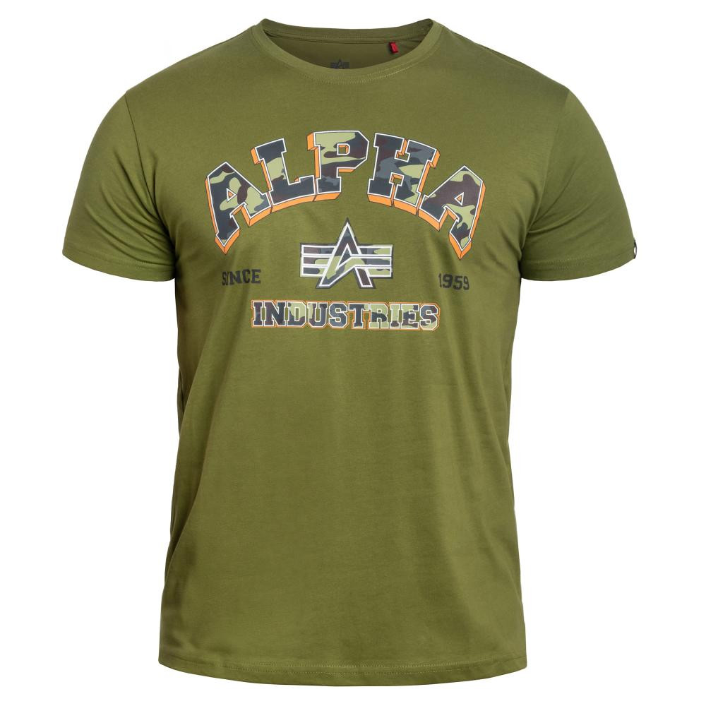 Alpha Industries Футболка T-shirt  College Camo - Moss Green S - зображення 1