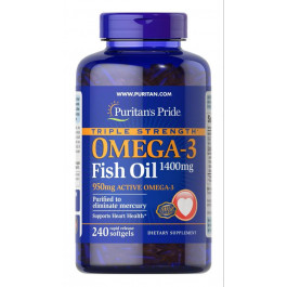 Puritan's Pride Omega-3 Fish Oil Triple Strength 1400 mg 240 Softgels