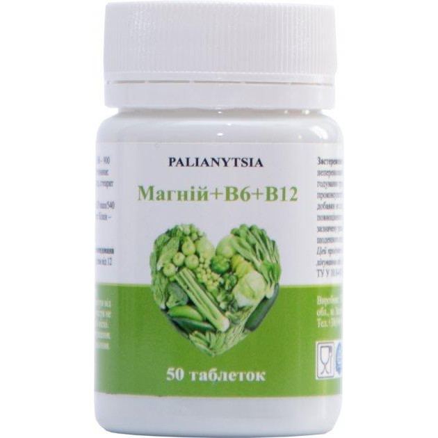Palianytsia Магній+В6+В12  600 мг 50 таблеток (9780201342635) - зображення 1