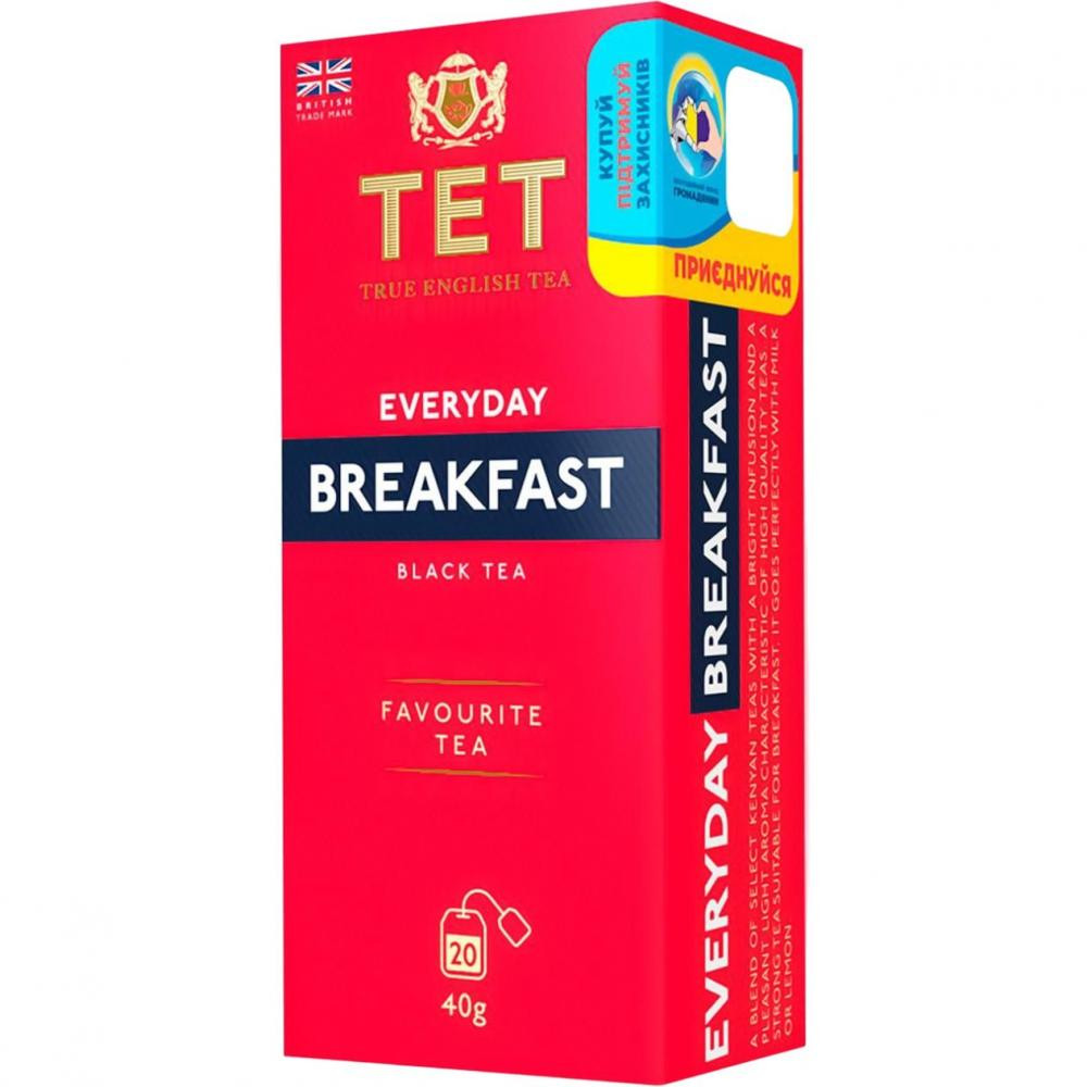 ТЕТ Чай чорний  Everyday Breakfast, 2 г х 20 шт. (5060846022876) - зображення 1