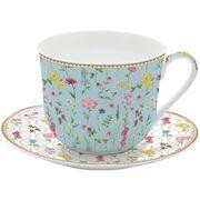 Easy Life Чашка для сніданку з блюдцем Meadow Flowers 400мл R1454#IMFLO
