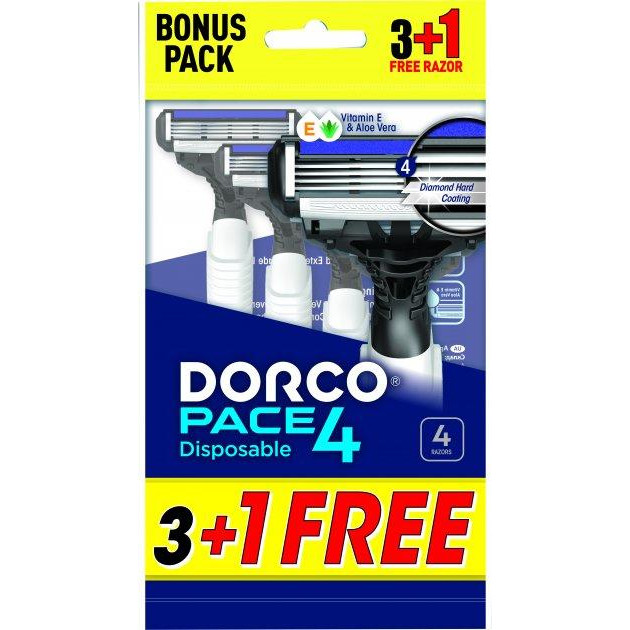 Dorco Бритви одноразові  Pace 4 Pro для чоловіків 4 леза 4 шт (8801038591261) - зображення 1