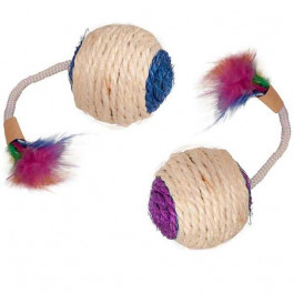 Karlie-Flamingo Bouly Sisal Ball Feather СИЗАЛЕВЫЙ МЯЧ с перьями игрушка для котов (46114)