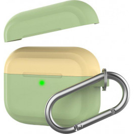 AHASTYLE Двухцветный силиконовый чехол  для Apple AirPods Pro Зеленый с желтым (AHA-0P400-GGY)