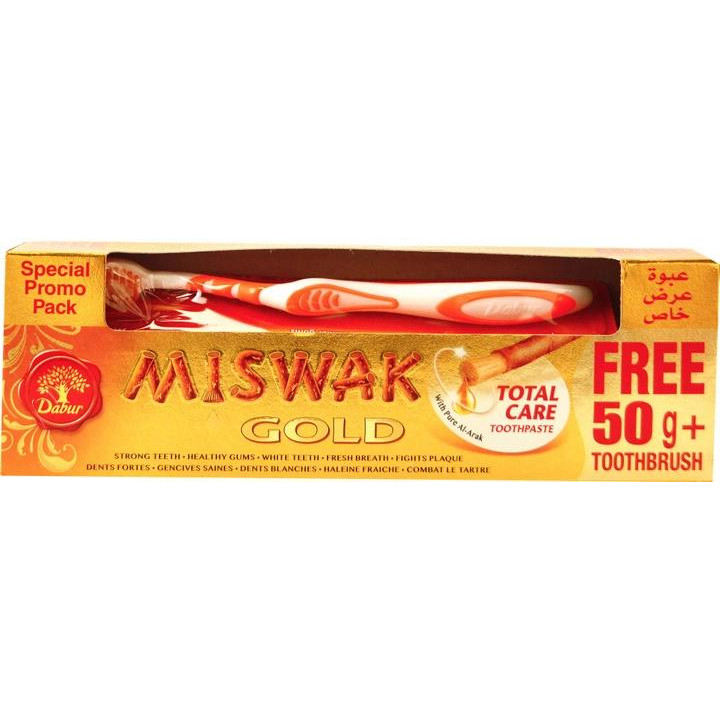 Dabur Набор  Зубная паста Miswak Gold 120 + 50 г + Щетка (D15590) (6291069715590) - зображення 1