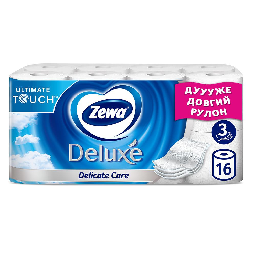 Zewa Туалетная бумага Deluxe Delicate Care 3 слоя 16 рулонов (7322540313321) - зображення 1