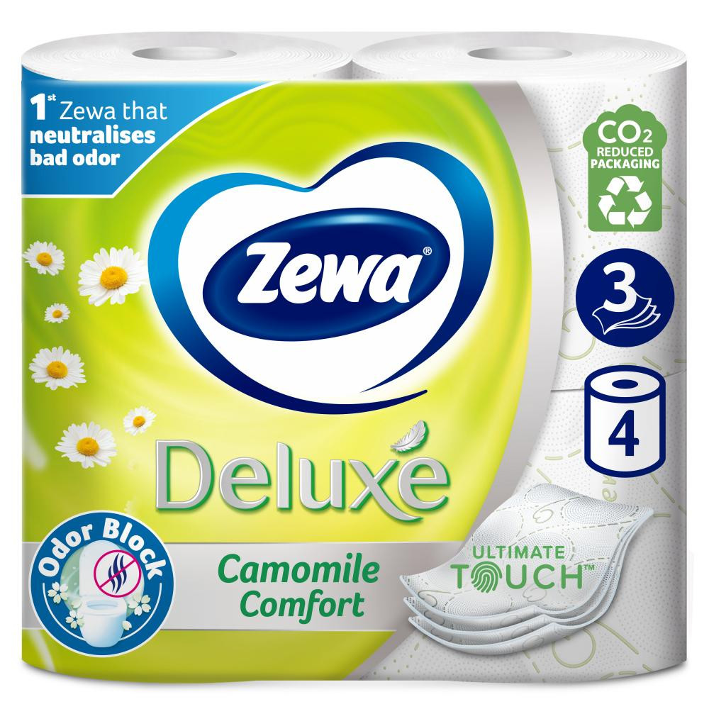 Zewa Туалетная бумага Deluxe 3-слойная Ромашка Белая 4 шт (7322540060133) - зображення 1