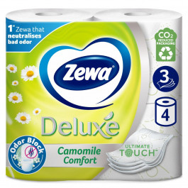 Zewa Туалетная бумага Deluxe 3-слойная Ромашка Белая 4 шт (7322540060133)