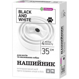 Vitomax Ошейник инсектоакарицидный Black and White от блох и клещей для котов и маленьких собак 35 см (40035