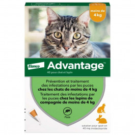 Bayer Advantage 40 для кошек и кроликов до 4 кг 1 пипетка