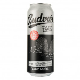 Budweiser Пиво  Budvar Tmavy Lezak Dark, темне. фільтроване, 4,7%, з/б, 0,5 л (8594403707649)