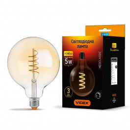 VIDEX LED Filament G125FASD 5W E27 2200K диммерная (VL-G125FASD-05272)