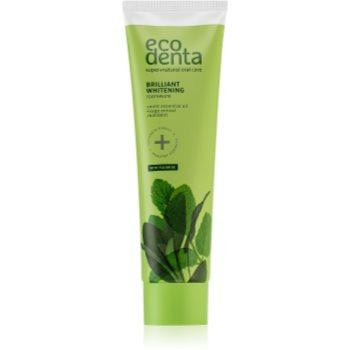 Ecodenta Green Brilliant Whitening відбілююча зубна паста з фтором для свіжого подиху Mint Oil + Sage Extract - зображення 1