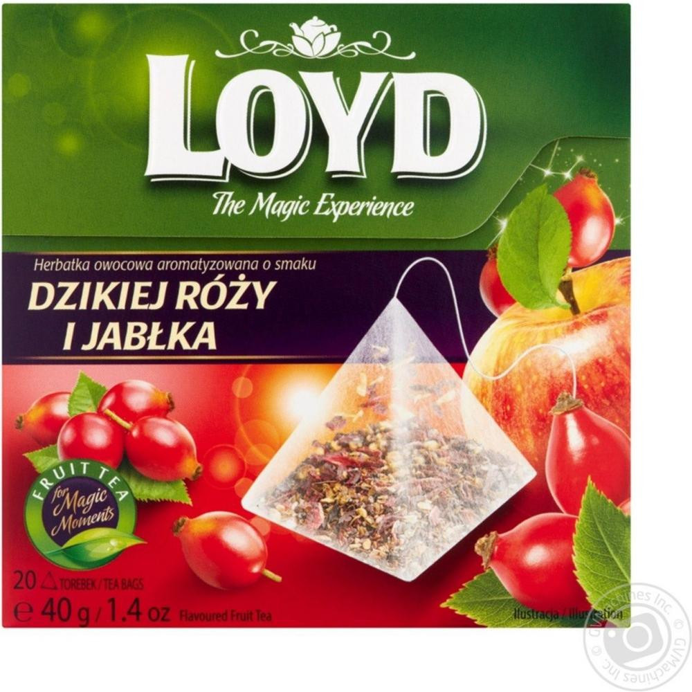Loyd Чай ягодный Шиповник Яблоко в пирамидках 20 шт х 2 г (5900396016157) - зображення 1