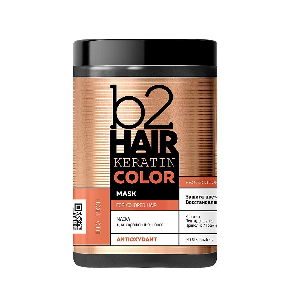 B2Hair Маска для окрашенных волос  Keratin Color 1000 мл (4820229610516) - зображення 1