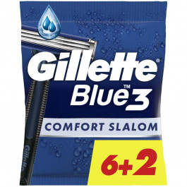 Gillette Одноразові станки для гоління (Бритви) чоловічі  Blue 3 Comfort Slalom, 8 шт.