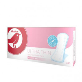 Auchan Прокладки ежедневные  UltraSoft Ultra Thin Regular, 30 шт. (3245678667750)