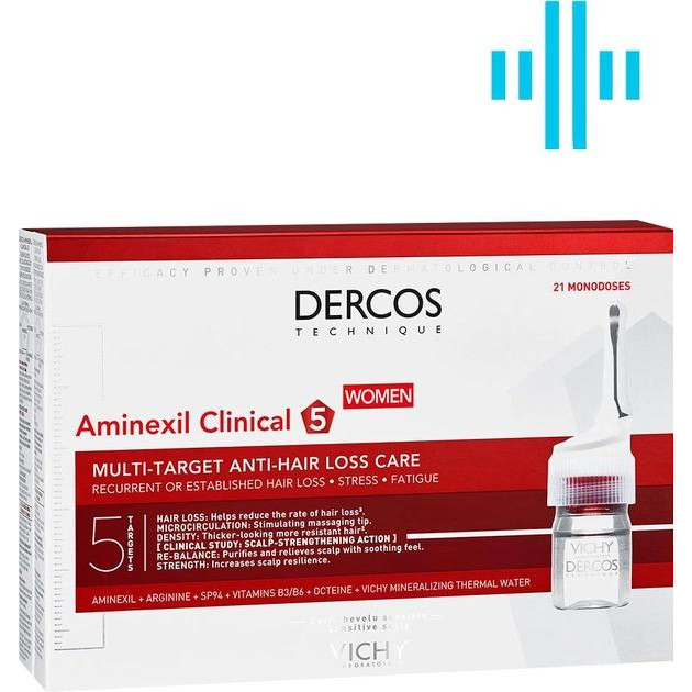 Vichy Средство против выпадения волос  Dercos Aminexil Clinical 5 комплексного действия для женщин 21 х 6  - зображення 1