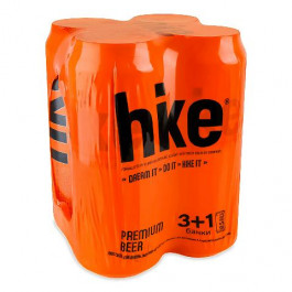 Hike Пиво  Преміум світле, 4,8%, 4 ж/б по 0,5 л (840504) (4820000194099)
