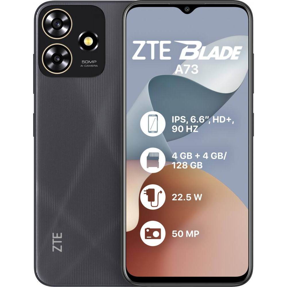 ZTE Blade A73 4/128GB Black - зображення 1