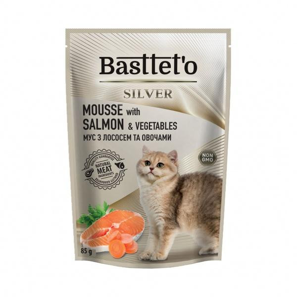 Basttet`o Silver мус з лососем та овочами 85 г (4820185493185) - зображення 1