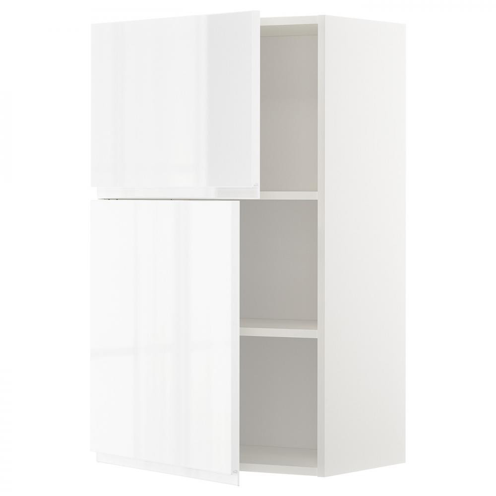 IKEA METOD 794.546.82 навісна шафа з полицями/2 двер, білий/Voxtorp глянцевий/білий - зображення 1