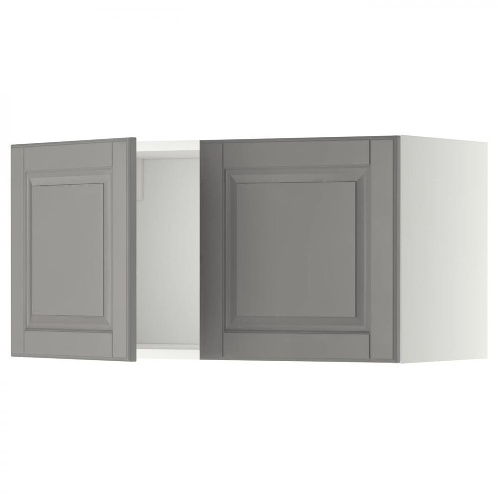 IKEA METOD 594.579.45 навісна шафа/2 двер, білий/Bodbyn сірий - зображення 1