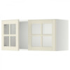 IKEA METOD 093.950.35 навісна шафа/2 скляні двері, білий/Bodbyn крем - зображення 1
