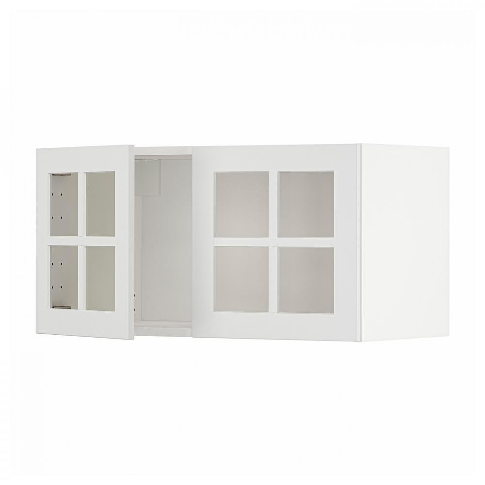 IKEA METOD 794.555.68 навісна шафа/2 скляні двері, білий/Stensund білий - зображення 1