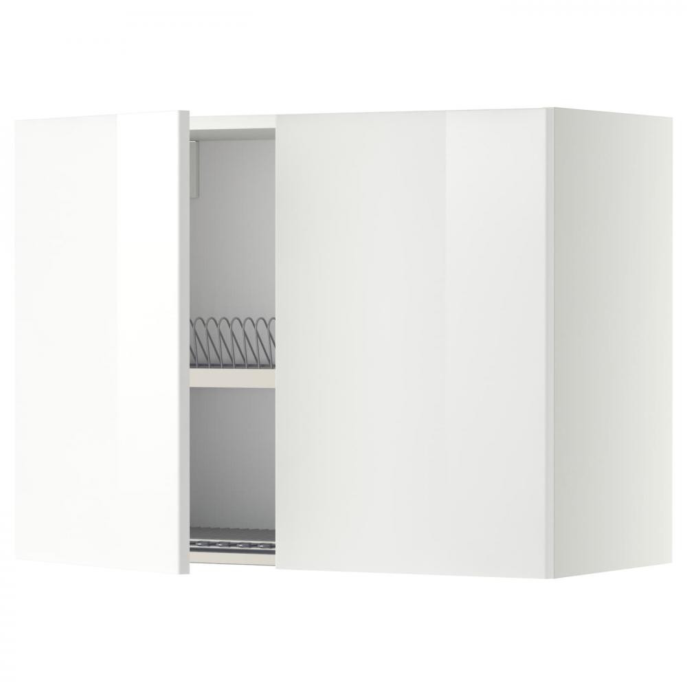 IKEA METOD 294.574.52 навісна шафа з сушаркою/2 двер, білий/Ringhult білий - зображення 1