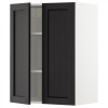 IKEA METOD 794.616.11 навісна шафа з полицями/2 двер, білий/забарвлений лерхітановим чорним - зображення 1