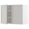 IKEA METOD 694.687.88 навісна шафа з полицями/2 двер, білий/Lerhyttan світло-сірий - зображення 1