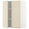 IKEA METOD 094.651.65 навісна шафа з полицями/2 двер, білий/Voxtorp глянцевий світло-бежевий - зображення 1