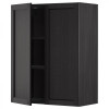 IKEA METOD 694.663.55 навісна шафа з полицями/2 двер, чорний/Lerhyttan чорний тонований - зображення 1