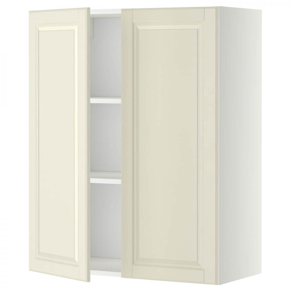 IKEA METOD 794.635.73 навісна шафа з полицями/2 двер, білий/Bodbyn крем - зображення 1