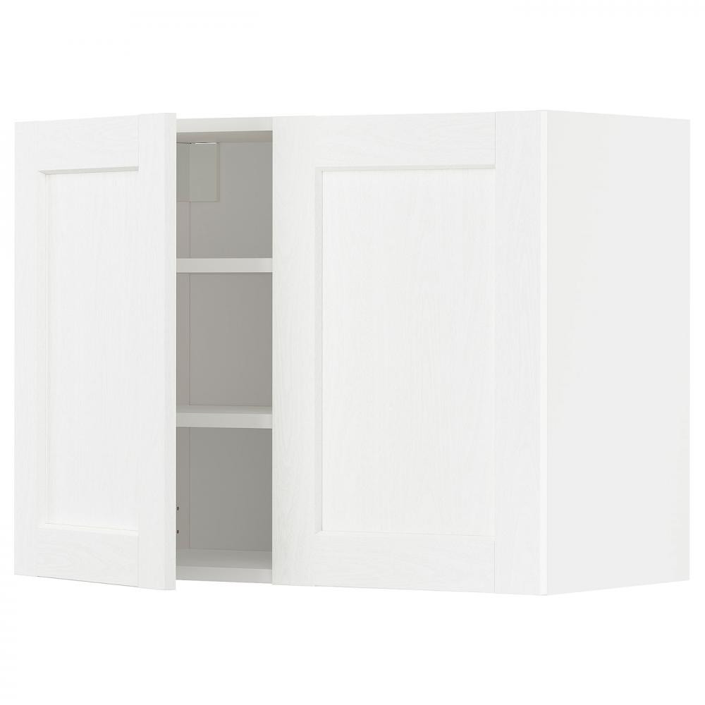 IKEA METOD 794.734.64 навісна шафа з полицями/2 двер, Enkoping білий/ефект білого дерева - зображення 1