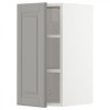 IKEA METOD 394.604.30 навісна шафа з полицями, білий/Bodbyn сірий - зображення 1