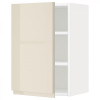 IKEA METOD 494.616.17 навісна шафа з полицями, білий/Voxtorp глянцевий світло-бежевий - зображення 1