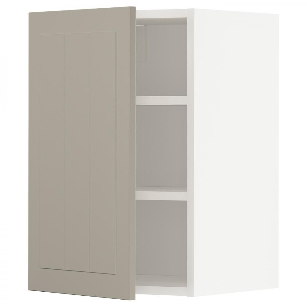 IKEA METOD 594.674.35 навісна шафа з полицями, білий/Stensund beige - зображення 1
