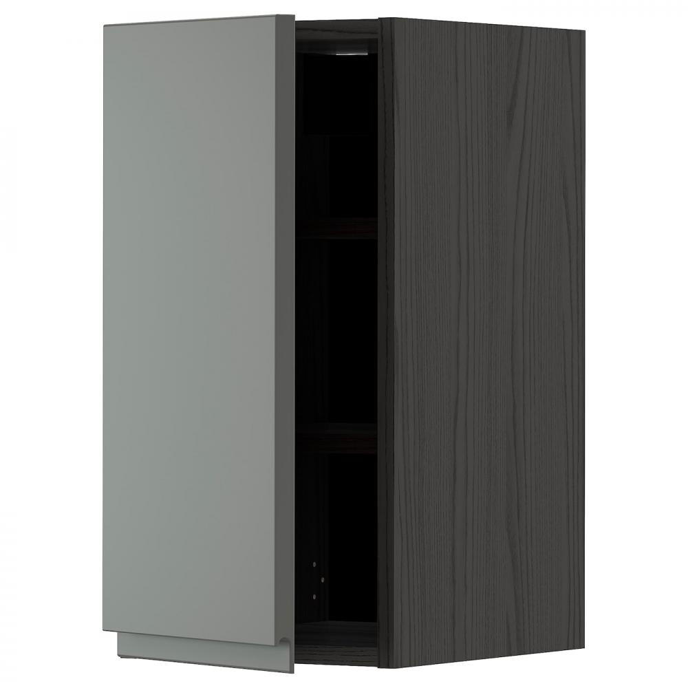 IKEA METOD 094.600.16 навісна шафа з полицями, чорний/Voxtorp темно-сірий - зображення 1